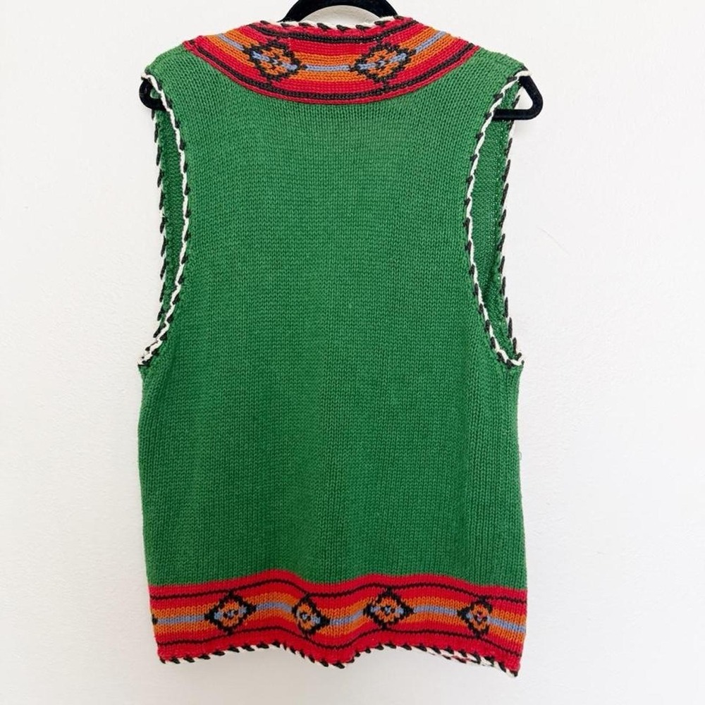 Vintage Southwestern Knit Festival Vest Concho Button Unisex Size S - Picture 3 of 8